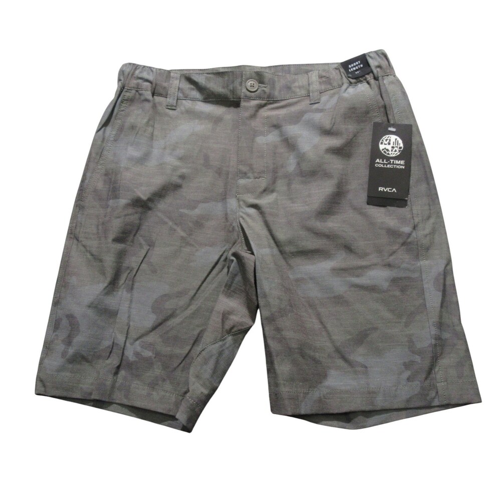 NWT Rvca Mens All Time Board Shorts 30 X 9 Gray Camouflage Performance
